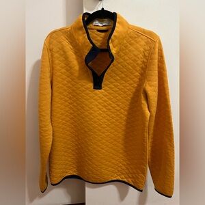 Quilted Holderness & Bourne Mustard Yellow Pullover